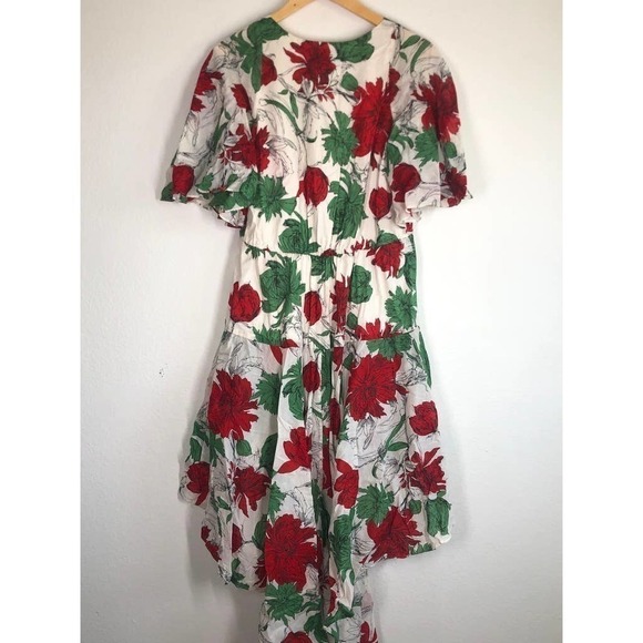 Alexis Idella Dress White Floral Print Short Sleeve Size Medium - Picture 12 of 16